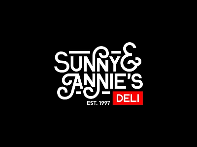 Sunny & Annie's Deli Est.1997 branding design flat food food and drink logo minimal typography vector