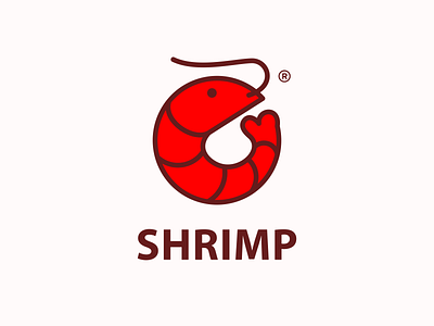 shrimp food logo red seafood shirmp