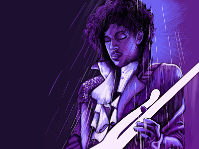 Prince 70s digital digital painting digitalart funk funky groovy illustration music musician portrait prince purple purple rain rock and roll
