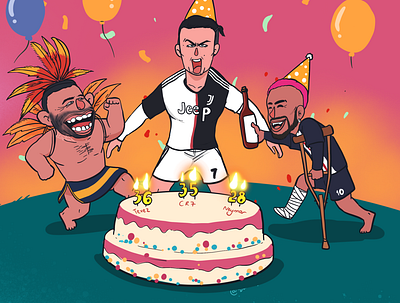 HAPPY BIRTHDAY LEGENDS draw illustration