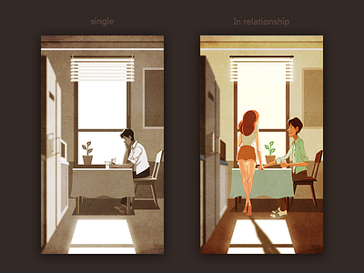 Meet animation illustration love mobile