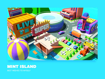 MINT ISLAND c4d design grafic gui illustration island