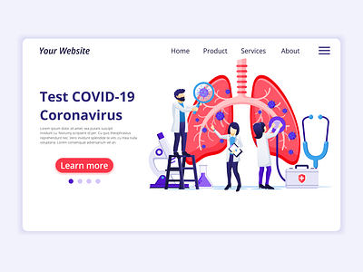 Test Coronavirus from human lungs illustration