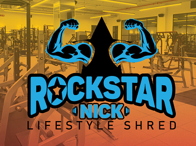 Rockstarnick bodybuilder brand identity design branding colorful company logo fitness logo flat gym logo healthy logo illustration logo design minimal modern unique