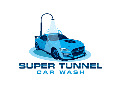Super Tunnel Car Wash Logo Design branding car car wash design illustration logo wash washing