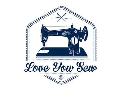 Love your Sew Logo Design branding fashion illustration logo sew sew machine vector