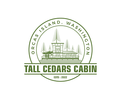 Tall Cedars Cabin Logo brand design brand identity branding design illustration line art logo logo design unique vector vintage