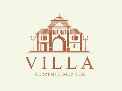 Villa Kerzenheimer Tor Logo Design brand design brand identity branding building design house illustration line art logo unique vector vintage