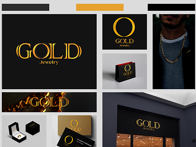 GOLD Jewelry logo & mockups design branding graphic design logo ui