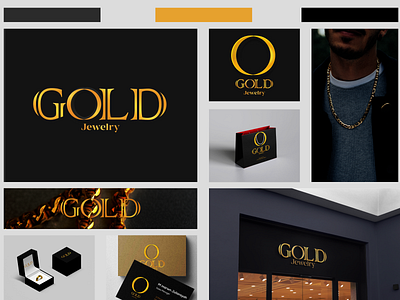 GOLD Jewelry logo & mockups design