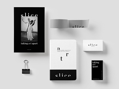 Branding Materials for Slice ai black and white branding branding and identity design design system layout logo logotype minimal visual identity