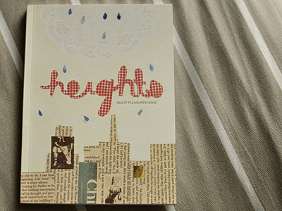Heights: Guilty Pleasures books collage handwriting pattern student work