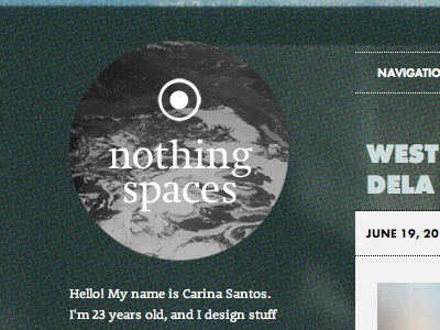 Nothing Spaces Layout circles personal space typekit web website