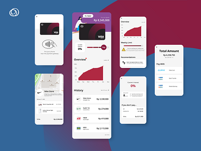 Jenius Credit Card app branding design flat icon illustrator ui ux