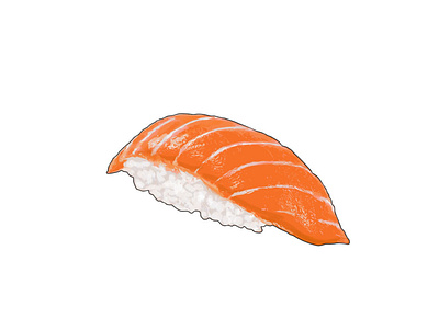 salmonNigiri art design drawing food illustration illustration art photoshop sushi