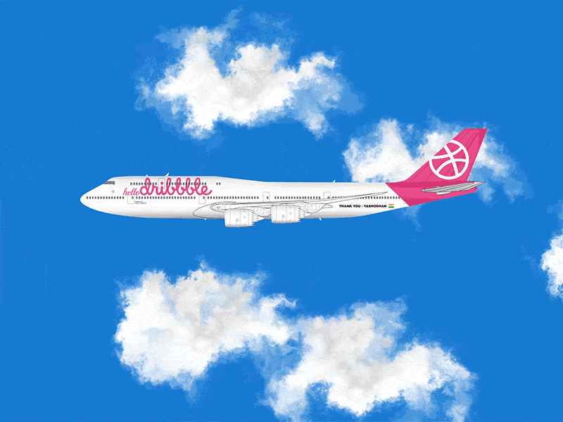 Hello dribbble! adobe aftereffects airplane firstshot illustrator