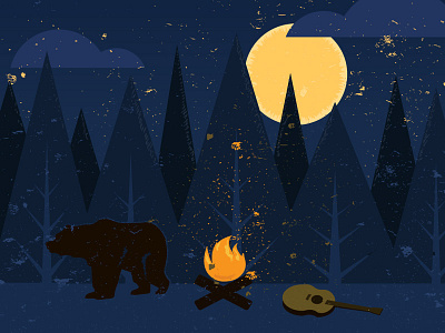 Music Camp ai bear camp grizzly illustration illustrator music night