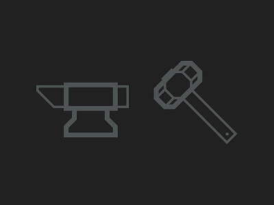 Graveyard Icons anvil dark forge graveyard hammer icon illustrator