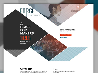 Forge Conference 2015 conference desing forge homepage invisionapp polygon prototyping triangles ui user experience ux web