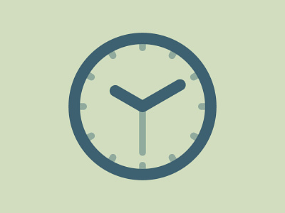 Watch clock cool green icon illustration thick lines time watch