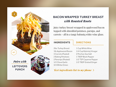 Thankgiving Recipe Card card cocktails concept daily ui food recipe sketch app ui uiux user interface ux