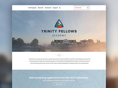 Trinity Homepage clean homepage non profit user interface web