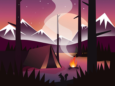 Offworld? affinity affinitydesigner background campfire flat illustration illustration design minimal vector wallpaper web website