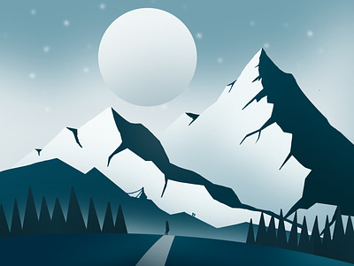 Escape! affinity background flat illustration illustration design minimal mountains procreate vector web website