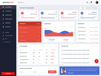 Business Dashboard - concept ux