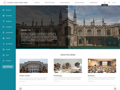 School website - concept design landing modern school ux