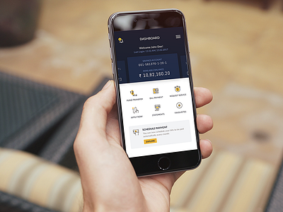 Bank App - Dashboard screen bank enterprise finance money noticy pay schedule