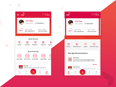Robi Dribbble alerts bill data dth mobile payment recharge service