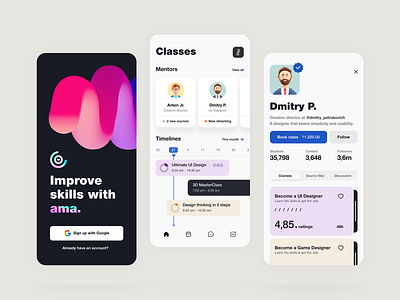 AMA. – Learning App User Interface ama app app design app ui figma learning app mobile app ui user interface ux