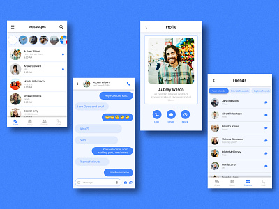 Messenger App. UI Design app branding design minimal typography ui ux