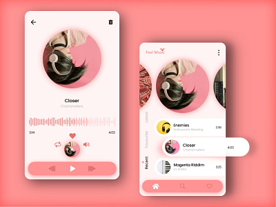Music Player App Concept app branding design logo ui ux vector