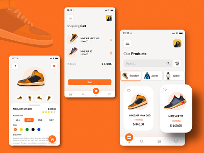 Shoes Shopping App Concept app branding minimal typography ui ux
