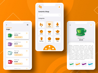 Ceramic Shop Concept app design icon logo minimal ui ux vector web