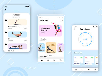 Workout App UI app branding design ui ux web