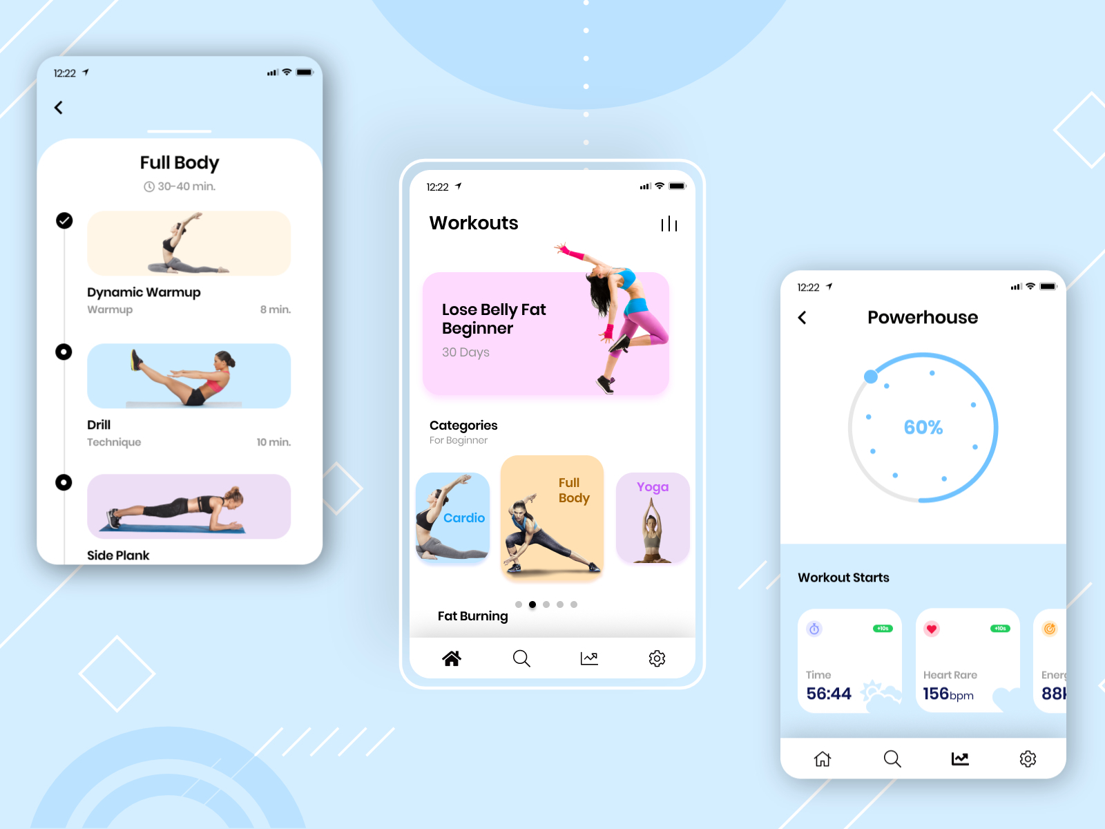 Workout App UI by Trileotech on Dribbble