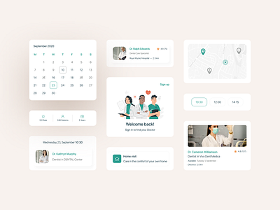 UI Cards for Doctor Appointment App