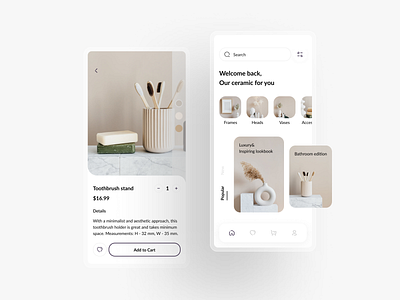 Ceramics ceramics clean ui ecommerce ios minimal mobile design online shopping ui challenge