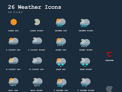 C.W.Icons_Weather Icons adobe illustr mobile design