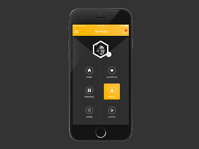 Mobile Profile Page Design app design application black design iphone ios mobile app mobile design ui design user interface ux ux design yellow
