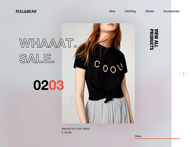 Shop clothes products shop typography ui ux web