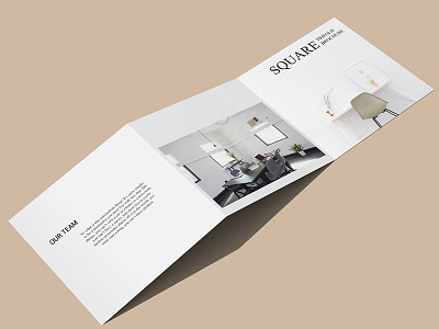 Free Square Z fold Brochure Mockup