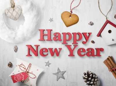 Free Happy New Year Text Mockup