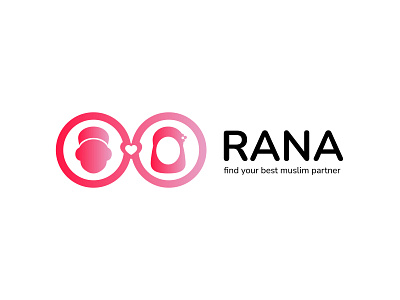 Rana Dating App Logo amazing artwork branding company logo cool design dating app design design logo graphic design logo muslim muslimah personal branding pink ui