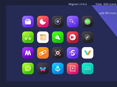 Mignon icon set design icons