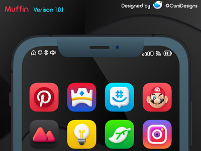 Muffin Icons Set for iOS 15 app art branding design flat graphic design icon icons illustration illustrator logo minimal motion graphics ui ux vector