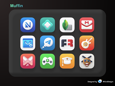 Muffin - Icons Set for iOS 15 3d animation app branding design graphic design icon icons illustration logo motion graphics ui vector